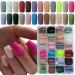 LoveOurHome 576pc Medium Press on Nails Matte Square Fake Nails Full Cover Colored Artificial Fingernails Decorated Acryic Tips 24 Colors 10 Sizes with Case for Women Girls