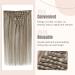 FSHINE Clip-In Hair Extensions - 7 Pcs Real Human Hair - Platinum Blonde Highlights - Seamless Remy Hair - 250cm #8P60 - Buy Online on GoSupps.com