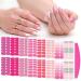 SILPECWEE Pink Nail Wraps for Women Nail Polish Strips Solid Color Glitter Self Adhesive Nail Polish Stickers Gel Nail Strips Fingernail Manicure Stickers with 1pc Nail File (16 Sheets) Pink Solid Color