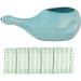 Ceramic Neti Pot for Nasal Cleansing + 5 Sachet Neti Salt - Dishwasher Safe - Blue Color - Buy Online on GoSupps.com