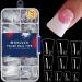 Moxluck Duck Nail Tips Clear Curved False Nail Tips 140Pcs Duck Acrylic Nails  Wide Short French Fake Nails For Extensions Home DIY Nail Tips Art A1-Clear Duck Tips 140Pcs