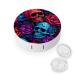 Psychedelic Skulls Roses Contact Lens Travel Kit Portable Cute Contact Box with Mirror for Daily Outdoor style