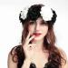 DreamLily Women's Hawaiian Stretch Rose Flower Headband Floral Crown for Garland Party BC12 (Black White) Black White One Size Red Rose Black - Buy Online on GoSupps.com