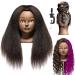 LuAiJa 100% Real Hair Mannequin Head Hairdresser Training Head Manikin Cosmetology Doll Head(Black Mannequin Real Hair Head) Natural Black