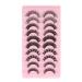 False Eyelashes 10 Pairs Reusable Fake Eyelashes Set DD Curl Thickness Multilayer False Lashes for Lady Girl Comfortable and Lightweight Fake Eyelashes