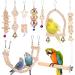 Bird toys vegen 9er set birds wooden ladder toy with landing site bird cage Accessories for budgies papals gray parrot nymphensittiche finchen sittiche aras kakadus multi-colored (9-part)