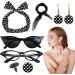 Polka Dot Headbands for Women - 1950s Headbands and Drop Earrings Set - Print Dangle Earrings with Vintage Hair Bands Chiffon Scarf Cat Eye Glasses - Buy Online on GoSupps.com