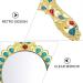 ULTNICE Peacock Pattern Vintage Hand Mirror Set - Foldable Metal Makeup Mirror for Women (Golden) - Buy Online on GoSupps.com
