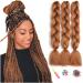 Showjarlly Kanecalon Kunsthaar Hair Red Brown Kan Calon Hair Braids Extension Ombre Jumbo Braid Hair Extension 24 " KanCalon braids Box Braid Hair Kunsthaar Hair for Including 30# 61cm-24-inch (3 pack)