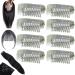 HONGJIANV Chunni Clips with Safety Pins Chunni Clips for Hair Extensions Chunni Grip Clips Wig Clips to Secure Wig No Sew (Silver 8PCS) Silver 8PCS