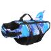 Cit toile life jacket for small medium and large dogs camouflage dog swimming vest shark with handle and reflective protect dogs when swimming in the sea/lake/river blue m m camouflage-1