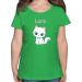 Gift with name personalized by Shirtracer - T-Shirt Girls - Cute Cat Cats Cat Motif Cat Cats 10 Green 140