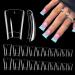 500PCS Short Duck Nail Tips - Clear Half Cover Acrylic Nails for Salon | Extra Short Flare French Nail Extensions | 10 Sizes - Buy Online on GoSupps.com