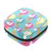 Menstrual Pad Bag with Zipper Ladies Napkin Pouch Tampons Collection Bag for Women and Girls (Ice Cream Unicorns)
