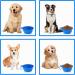 Collapsible Dog Bowl with Carabiner - Portable Travel Pet Feeding Watering Cup Dish in Blue - Buy Online on GoSupps.com