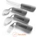 Special Supplies Adaptive Utensils (4-Piece Set) - Weighted Non-Slip Handles for Hand Tremors, Arthritis, Elderly use - Stainless Steel Knife, Fork, Spoons - Gray - Buy Online on GoSupps.com