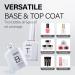 AILLSA Gel Top Coat and Base Coat Set - 2 x 15 ML UV/LED Soak Off Gel Polish for DIY Nail Art - Builder Gel Base, No Wipe Top Coat - Buy Online on GoSupps.com