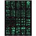 20 Sheets Glow In Dark Temporary Tattoo Stickers  Luminous Fluorescent Tattoos Waterproof Fake Tattoo Body Art Water Transfer Stickers Fun For Party Festival Club Party Decoration Accessories DIY