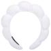 2Pcs Spa Headband for Washing Face Sponge Headbands for Women  Puffy Skincare Makeup Terry Towel Cloth Fabric Hair Band Cute Preppy Shower Hair Holder Trendy Facial Padded Hair Accessory(White)