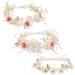 Elsjoy 3 Pack Flower Crowns Bridal Floral Crowns Adjustable Wedding Flower Headband with Ribbon Bridal Headpiece Flower Wreath Halo for Party Festival Photo Prop Wedding Hair Accessories