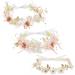 Elsjoy 3 Pack Flower Crowns Bridal Floral Crowns Adjustable Wedding Flower Headband with Ribbon Bridal Headpiece Flower Wreath Halo for Party Festival Photo Prop Wedding Hair Accessories