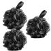 TAORANJU Bath Loofah Sponge 3 Pcs Shower Loofah Shower Puff Large Mesh Ball Shower Sponge Loofah Exfoliating Body Scrubber for Shower (60g Black)