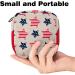Menstruation Pad Bag with Zipper | Stylish Women's Napkin & Tampon Bags | Star Pattern Red Navy Blue Striped - Perfect for Women & Girls - Buy Online on GoSupps.com