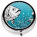 Big Fish Printed Mini Round Pill Box | 3 Compartment Travel Pill Organizer | Portable Medicine Case for Home & Office - International Shipping Available - Buy Online on GoSupps.com