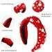 Knotted Headbands with White Pearl Rhinestone Fashion Elegant Ladies Wide Top Knot Hair Bands Rhinestone Hairband Wide Headband Hair Hoop for Woman Girl (Red) - Buy Online on GoSupps.com