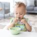 Bumkins Baby Bowls Silicone Baby Feeding Set Suction Bowls for Baby and Toddler with Spoon and Lid First Feeding Set Platinum Silicone Bowl for Babies 4 Months Up Sage - Buy Online on GoSupps.com