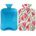 Heat bottle with a fluffy cover 2 l capacity watermelon bottle for cozy nights relieves pain back neck and shoulders red / pink