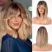 Shop Emmor Ashblonde Wigs with Curtain Bangs | Shoulder-Length Heat-Resistant Synthetic Wigs for Natural Everyday Use - Buy Online on GoSupps.com