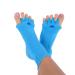 Happy Feet Original Foot Alignment Socks with Toe Separator BLUE L