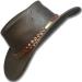 Oztrala Oiled Leather Hat Australian Outback Aussie Western Cowboy Mens Womens Kids Black Brown WO HL11 US 7 3/8 Brown