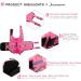 Queenmore XL Dog Life Jacket - Adjustable Ripstop Buoyancy Vest for Medium Dogs | Durable Rescue Handle - Pink Camo Shark Design - Buy Online on GoSupps.com