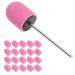 Grinding head for nail polishing fine sandpaper 0.4 x 0.6 inches low weight high strength practical nail drill with shaft for home use (pink)