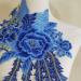 Peacock Flower Embroidered Lace Neckline Collar | Warm Tones Floral Brown Leaf Applique | Sewing Applique Patches | ZALALAA (Blue C) - Buy Online on GoSupps.com