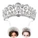 Frcolor Crystal Tiara Crown Shining Bridal Rhinestone Tiara Headband with Comb for Wedding Party