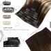 Moresoo Balayage Clip in Human Hair Extensions - 16 Inch Ombre Brown & Blonde - 7 Pieces/120g - Buy Online on GoSupps.com