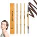 3PCS Eyebrow Pencil Waterproof Eyebrow Pen Smudge Proof Long Lasting Dual-Sided Brow Pen Pencil with Brow Brush - Dark Curry