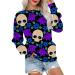 Halloween Costumes Halloween Print Round Neck Casual Sweater Casual Fashion for Women Dark Blue Small