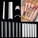 Yimart 500pcs No C Curve XXXL Square Straight False Nail Tips Half Cover - Clear/Natural Long Fake Nails - Buy Online on GoSupps.com