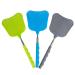 Telescopic Fly Swatters Set of Three, Durable, Heavy Duty Handle and Paddle/Head with Stainless Steel Shaft for Indoor Or Outdoor Use (Blue, Green, Grey)
