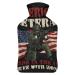 America Hot Water Bottle With Cover Plush Bed Bottle Hand Warmer For Adults And Children 26.5X15.3cm