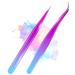 Tweezers for Women and Men  Lash Tweezers Set  Precision Tweezers for Removing Eyebrows  Facial Hair  Beards  Ingrown Hair Removal Rose Blue