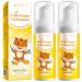 Kids Foam Toothpaste 2Pcs Toddler Toothpaste with Low Fluoride for U Shaped Toothbrush Anticavity Foaming Toothpaste and Mouthwash for Toddler Kids and Children s Teeth Cleaning (Orange)