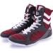 HUANLE Youth Sports Boxing Shoes - Breathable Wrestling Fitness Sanda Shoes with Ankle Guard, Non-Slip High-Top Men's Training Competition Boots in White/Red - Buy Online on GoSupps.com