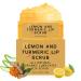 Natural Turmeric Lemon Lip Scrub for Dark Lips Turmeric Lemon Lip Exfoliator Nourishing Sugar Lip Scrub with Aloe Vera Gentle Exfoliant for Dry and Chapped Lips Hydrates & Fade Lip Lines 100g