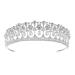 SSNUOY Pearl Wedding Tiara for Women Silver Rhinestone Crown Bridal Princess Hair Accessories