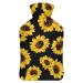 Sunflower Hot Water Bottle With Cover Plush Bed Bottle Hand Warmer For Adults And Children 26.5X15.3cm